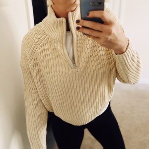 Quarter zip/ crop sweater